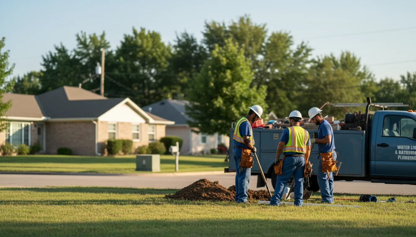 Residential water line and bathroom plumbing service in Longford, KS